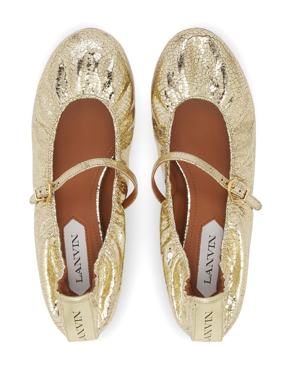 logo-tag leather ballerinas - 4