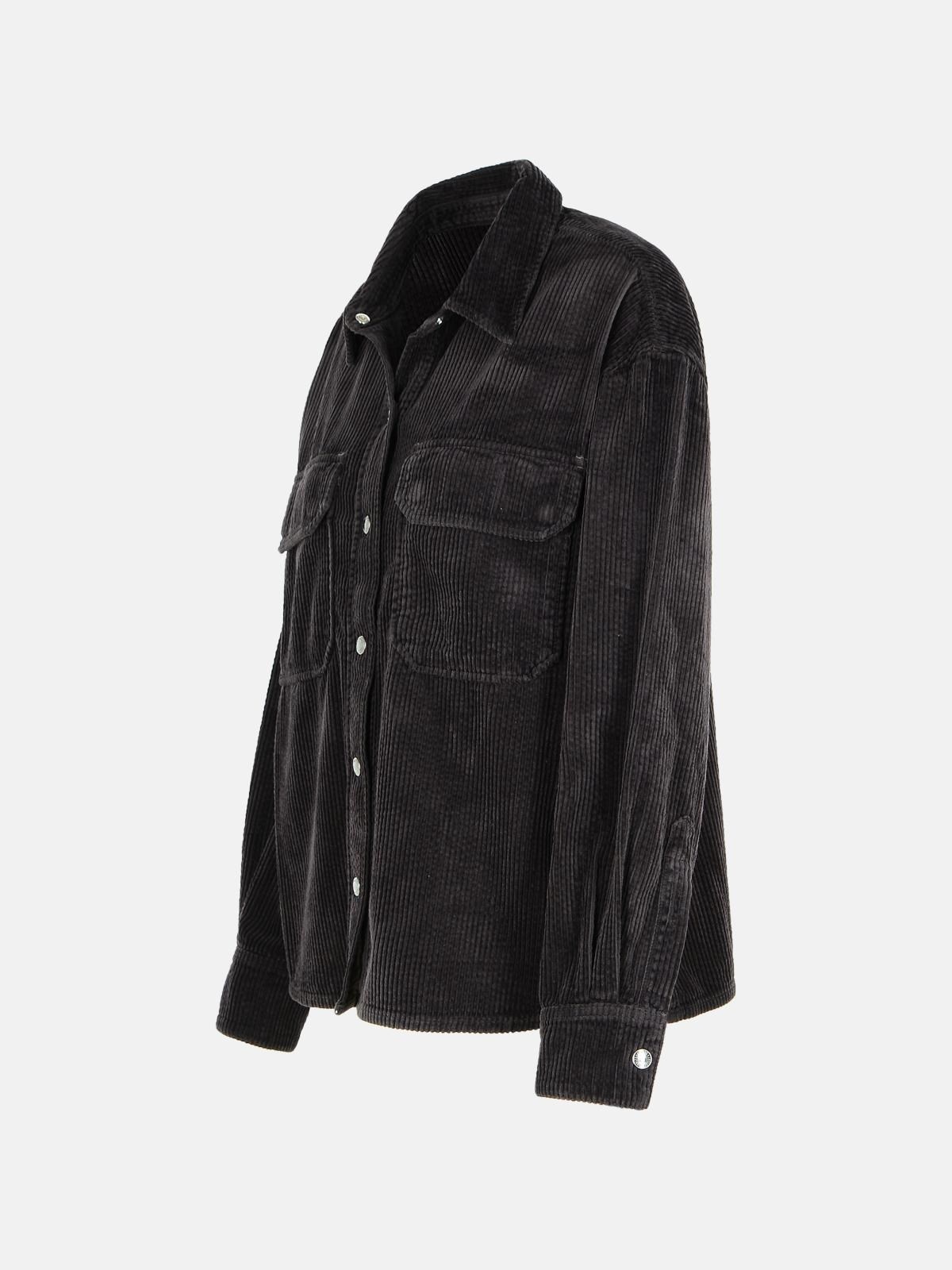 'GWEN' BLACK COTTON SHIRT - 2