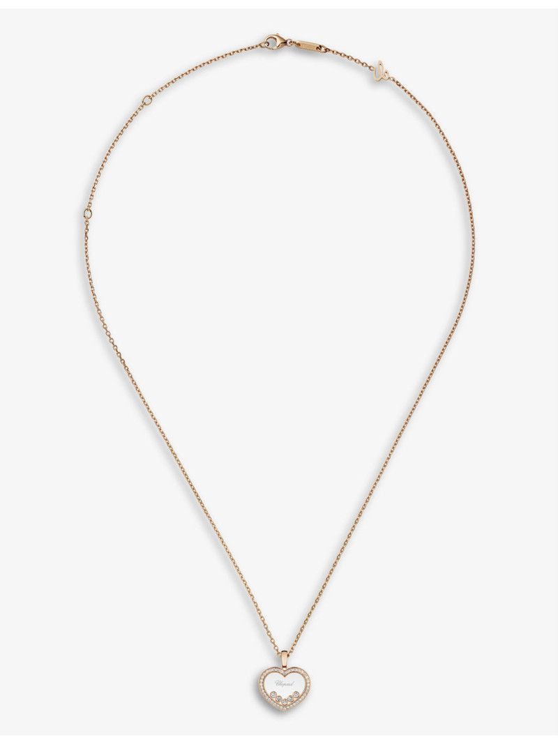 Chopard Happy Diamonds 18ct rose-gold and 0.73ct brilliant-cut diamond necklace outlook