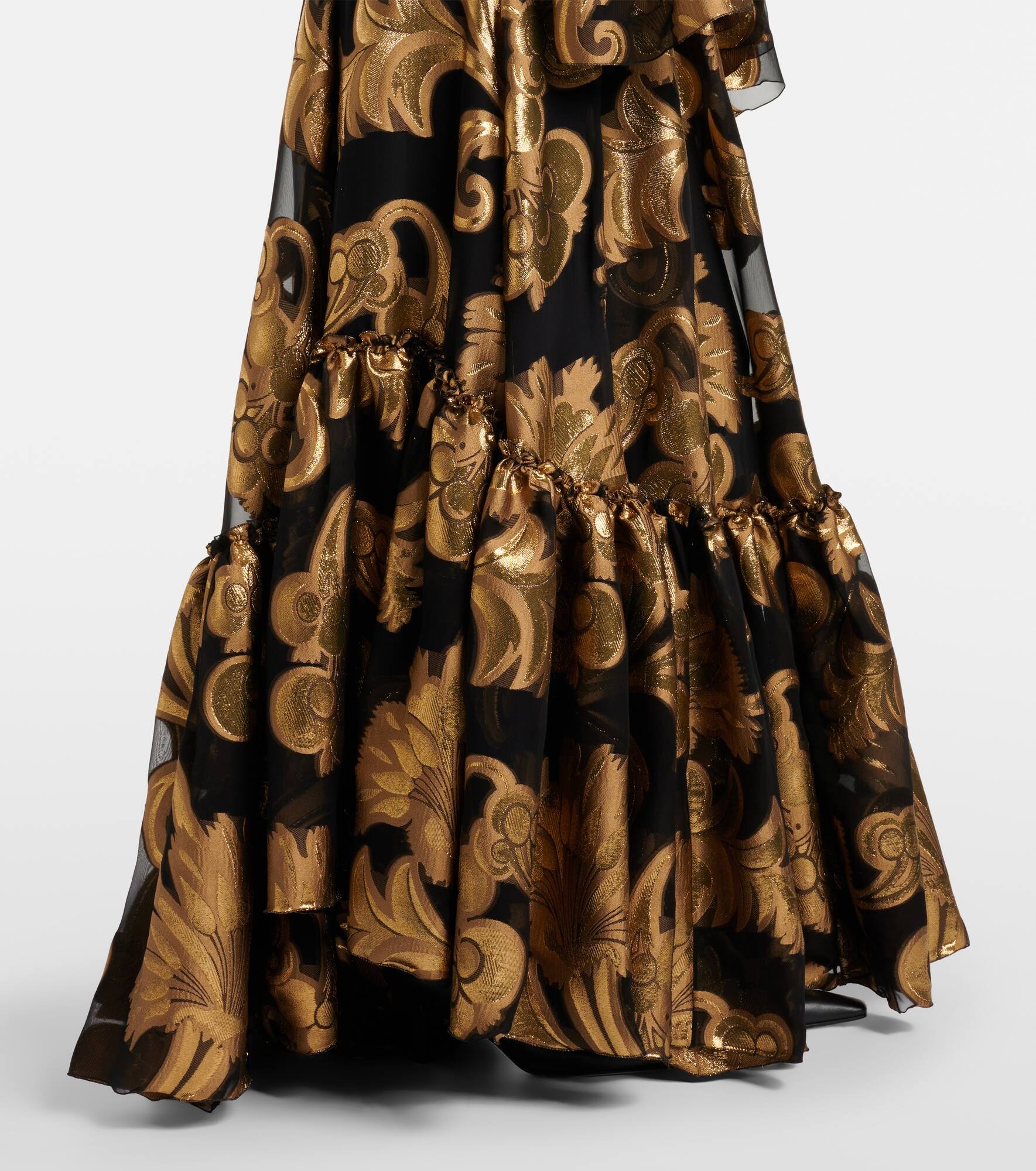 Semi-sheer lamé maxi dress - 6