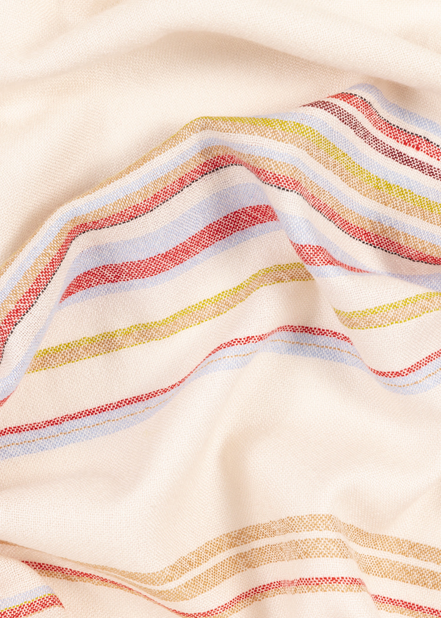 Ecru 'Signature Stripe' Silk-Blend Scarf - 3