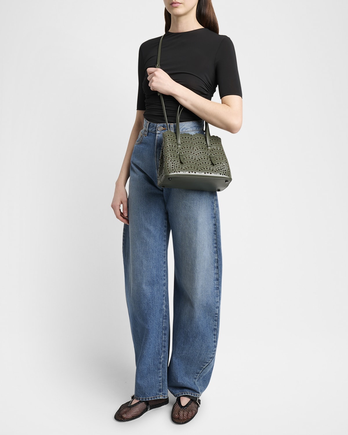 Mina 25 Tote Bag in Vienne Wave Perforated Leather - 6