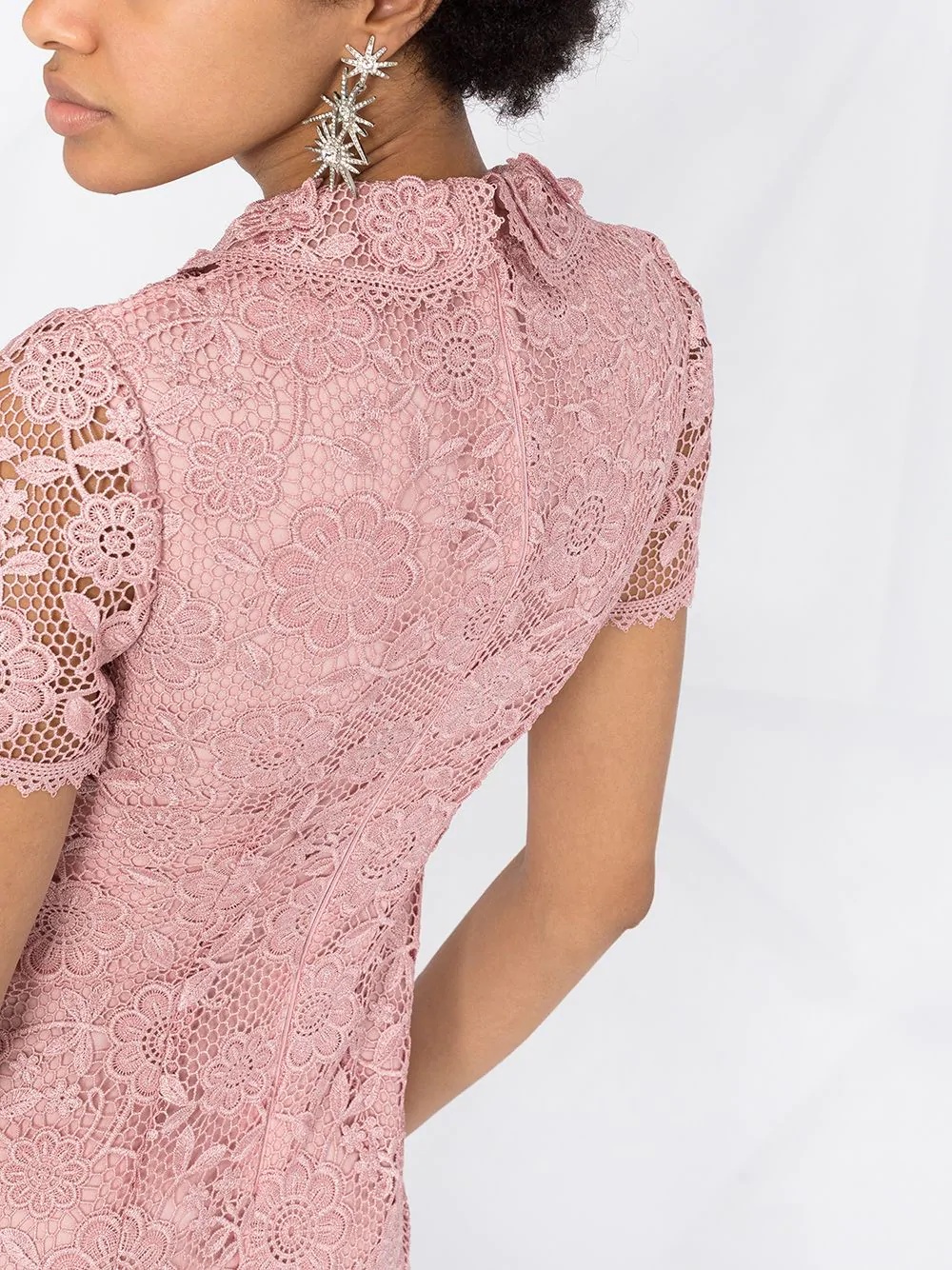 lace overlay silk dress - 3