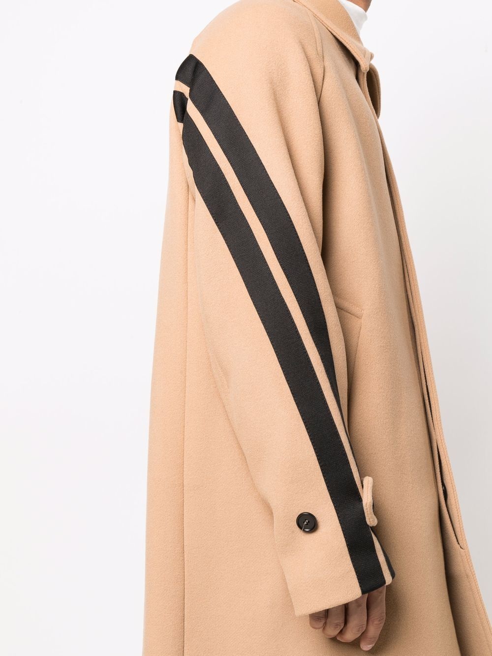 twist-stripe tailored coat - 5