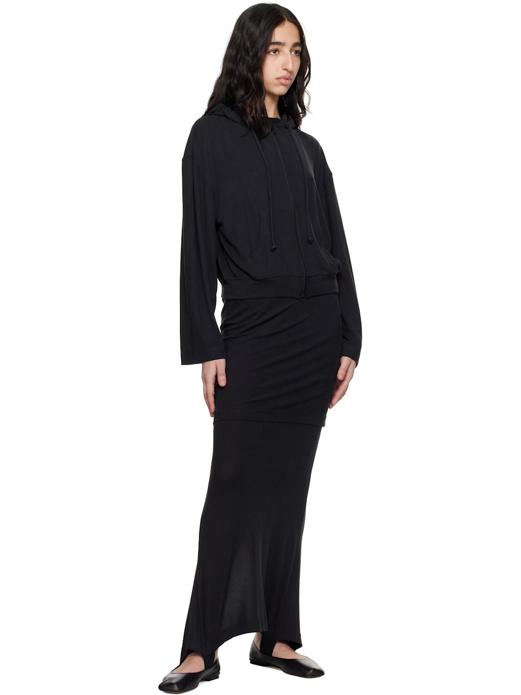 Black Fuseau Warm-Up Maxi Skirt - 5