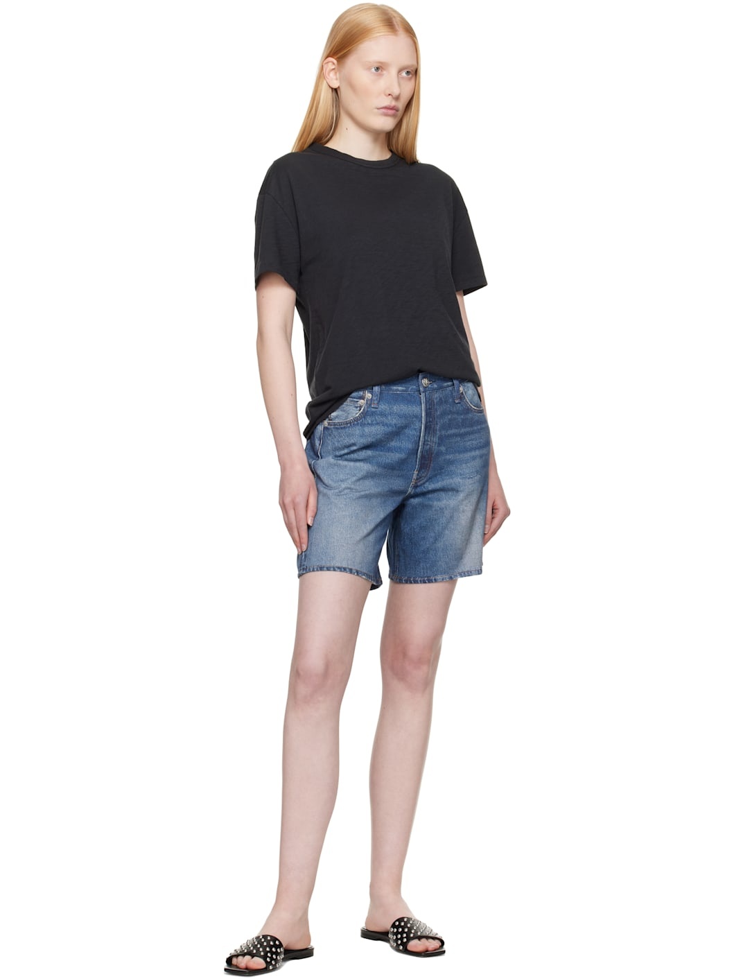 Black Mini Slub Boyfriend T-shirt - 4