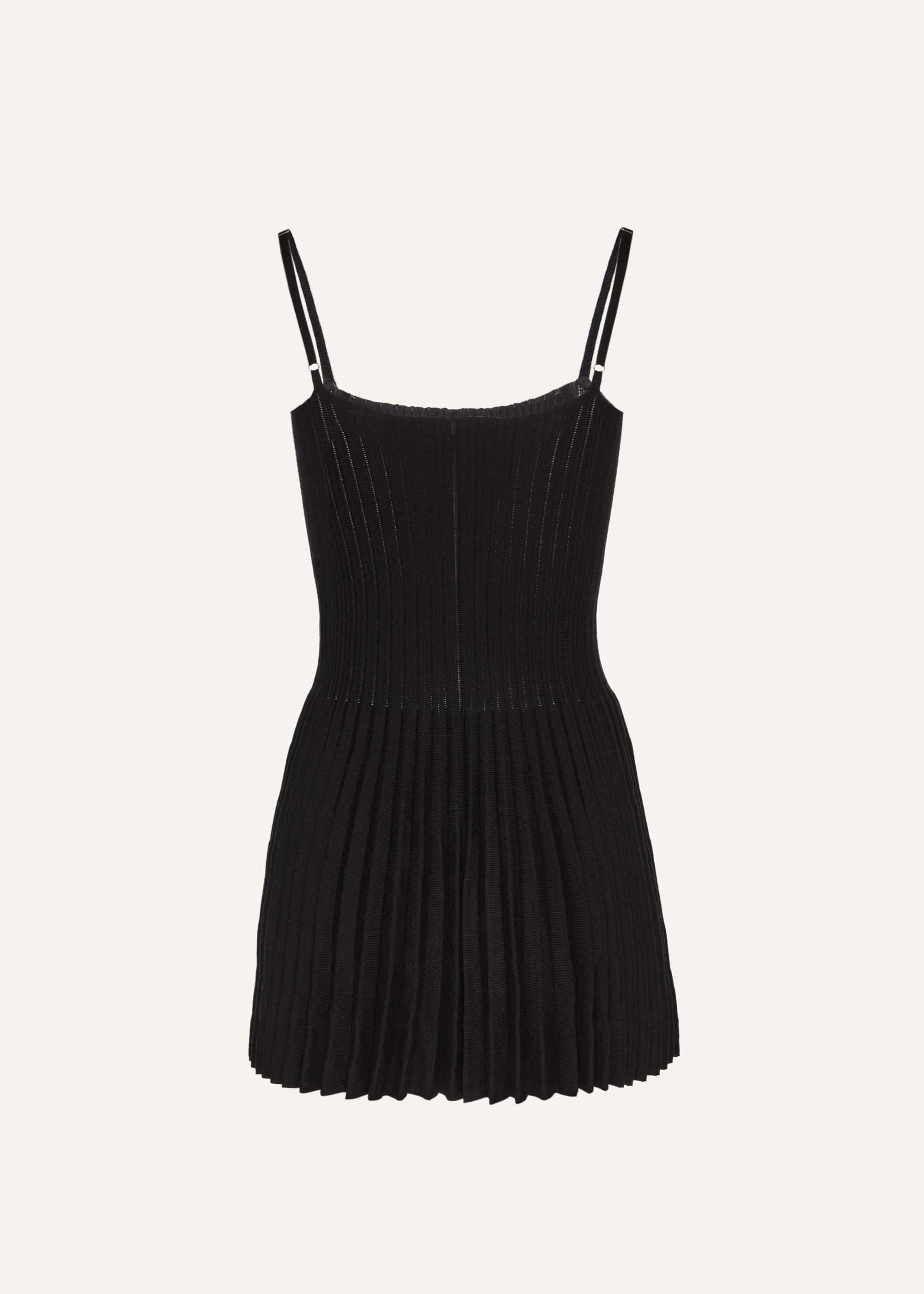 Knit skater tank dress in black - 2