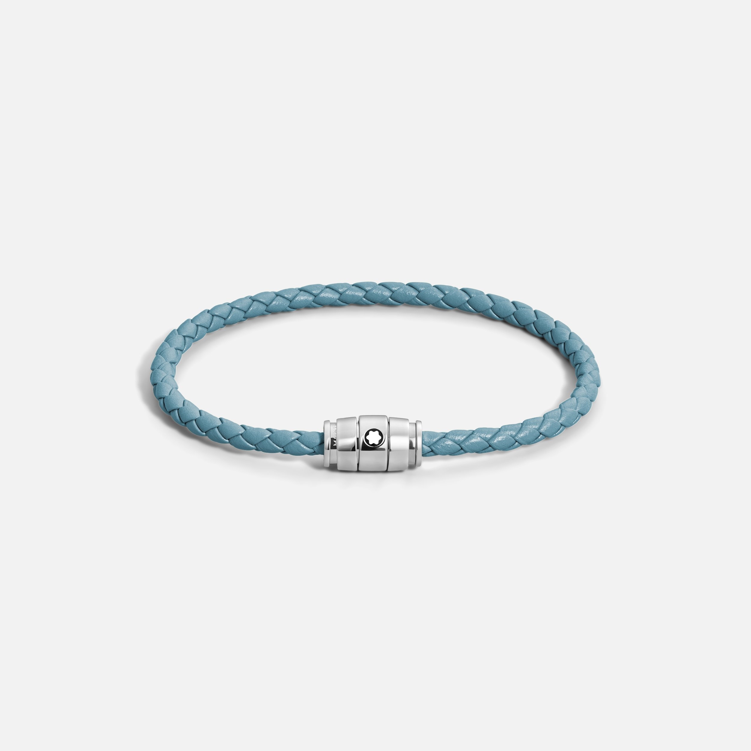 Bracelet Steel 3 Rings Meisterstück Collection in Smoky Blue Leather - 1