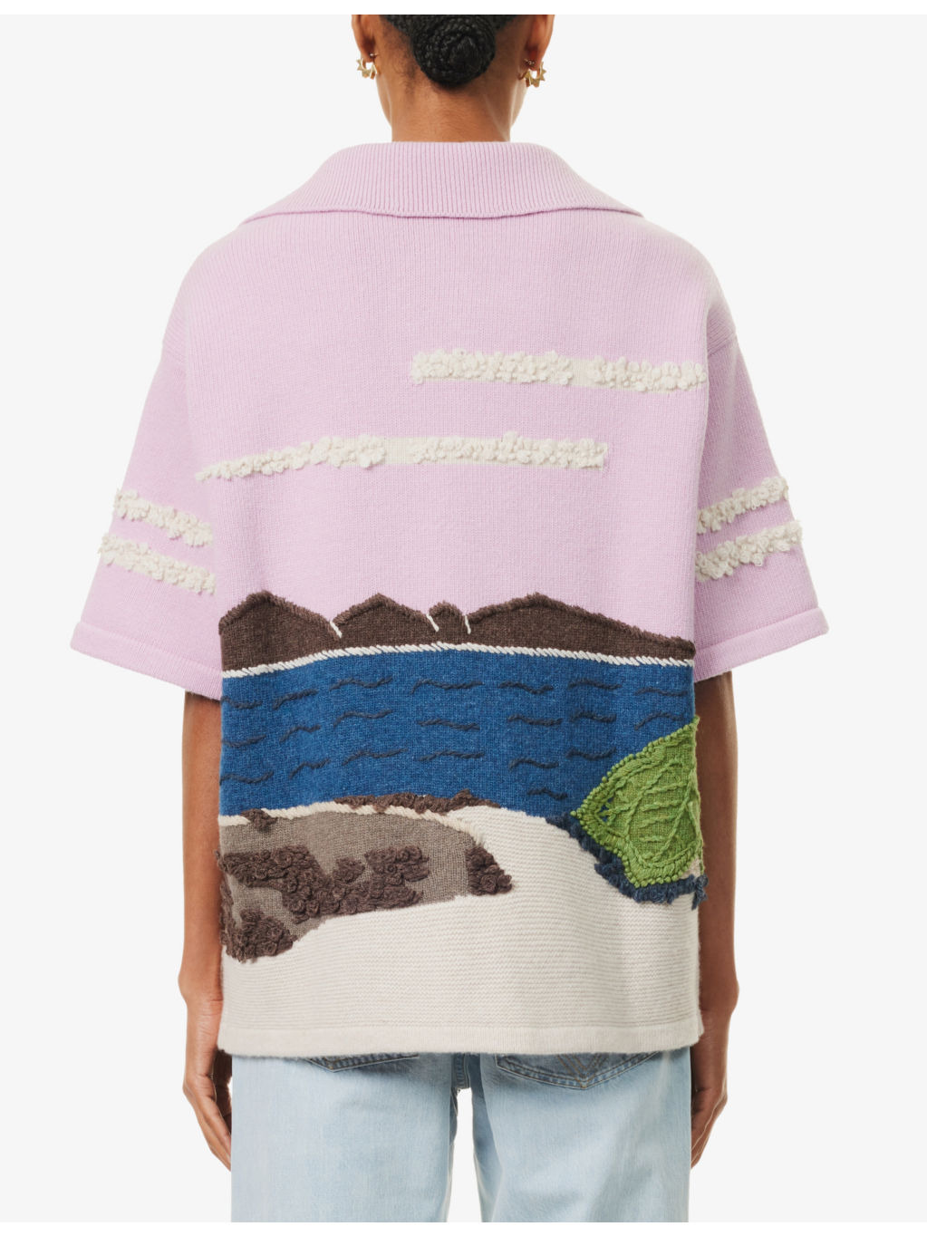 Graphic-intarsia camp-collar wool shirt - 4