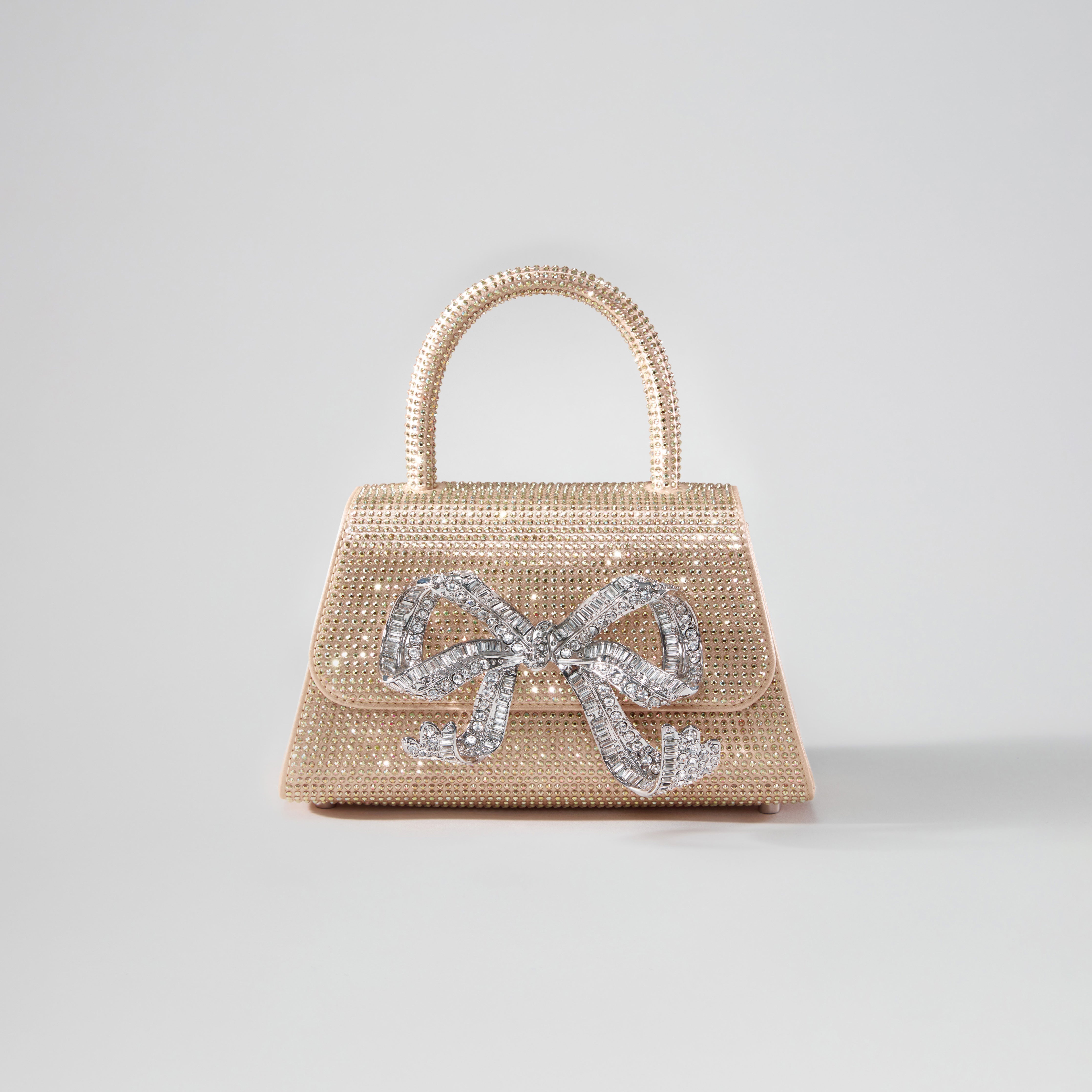 Gold Rhinestone Mini Bow Bag - 1