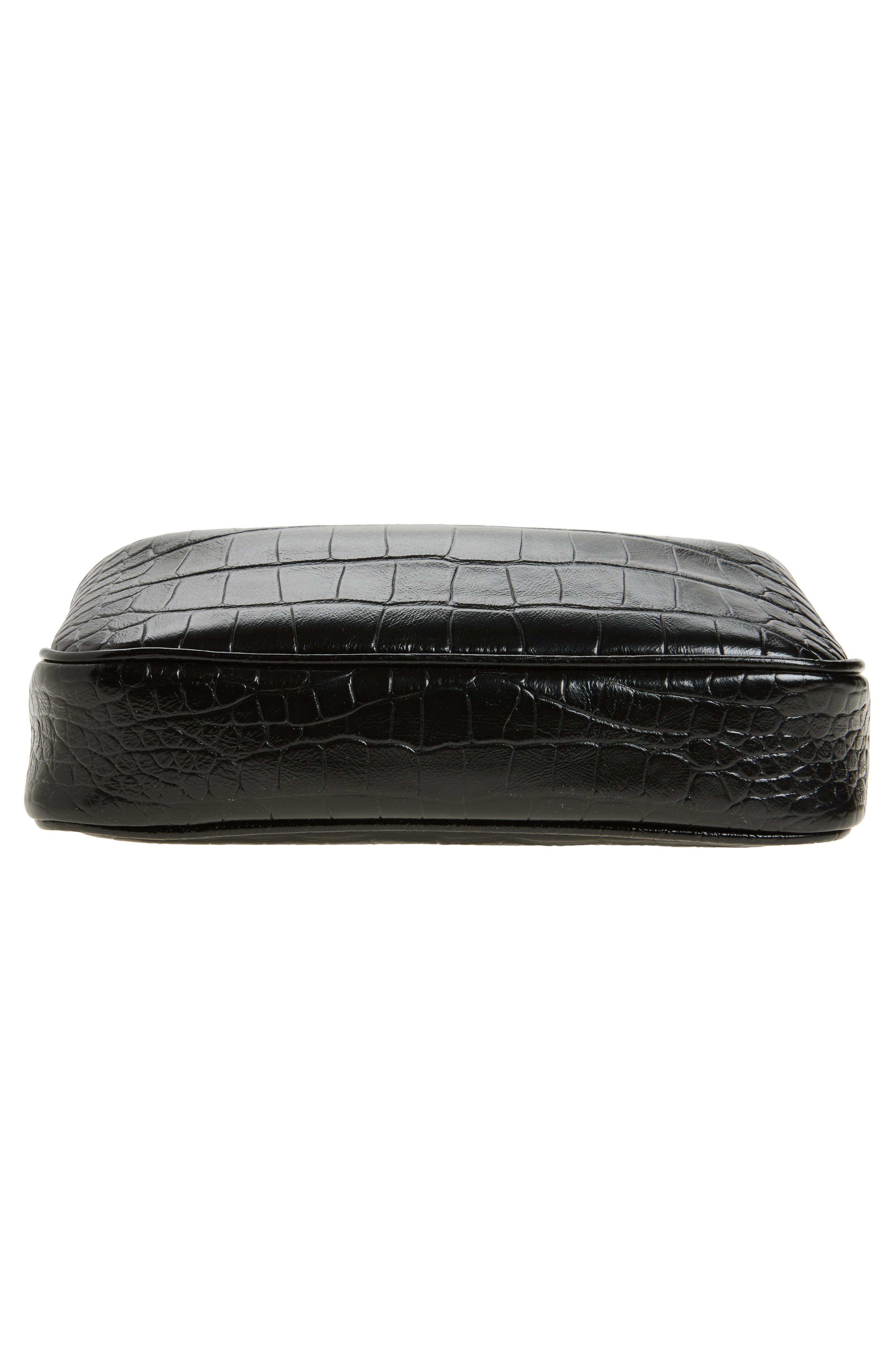 Balenciaga Rodeo Sling Croc Embossed Leather Pouchette in Black at Nordstrom - 6