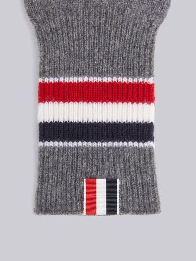 Thom Browne Medium Grey Fine Merino Wool Multicolor Stripe Rib Gloves outlook