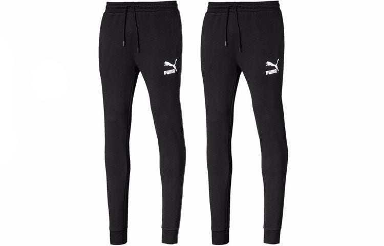 PUMA Regular Track Sweatpants 'Black White' 595894-01 - 7