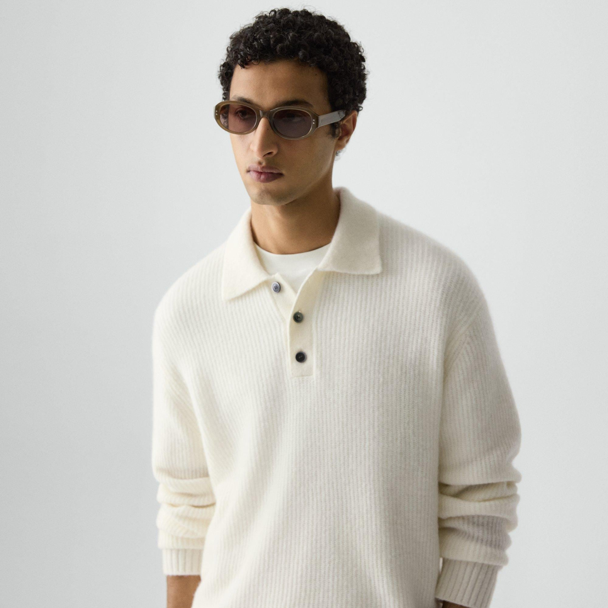 Relaxed Polo Sweater in Astor Wool - 5