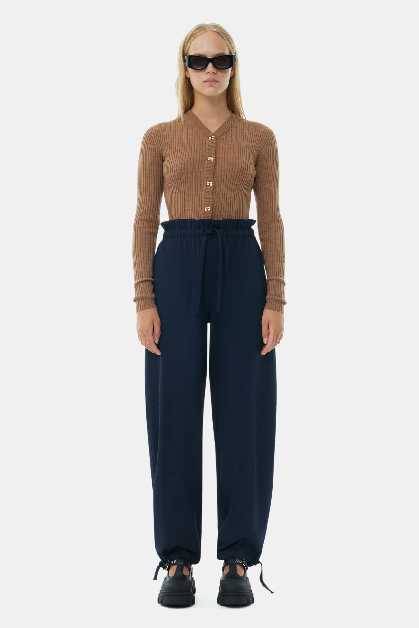 BLUE LIGHT ELASTICATED WAIST PANTS - 2