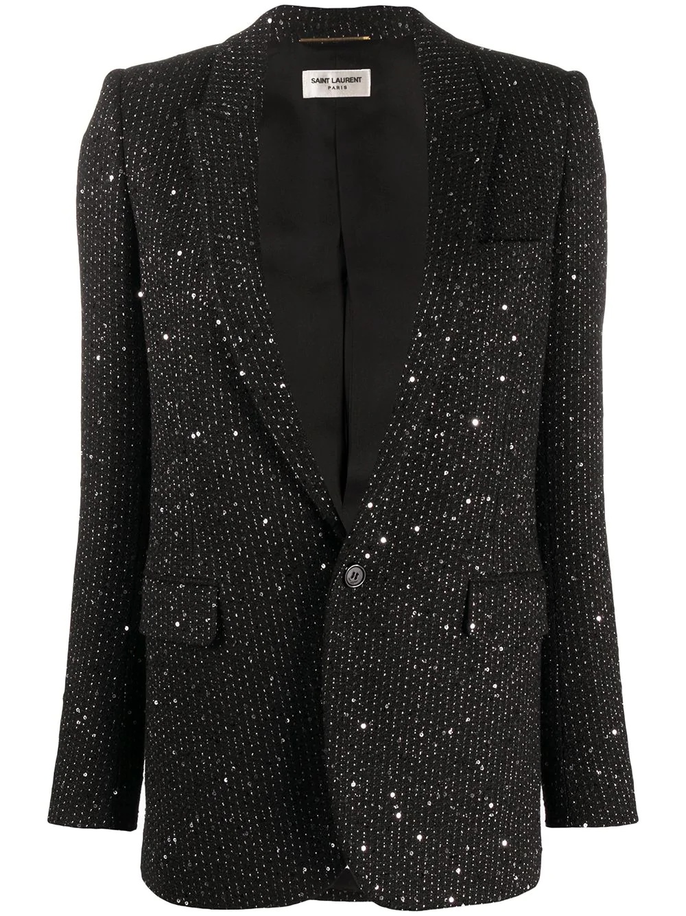 sequinned single-breasted blazer - 1