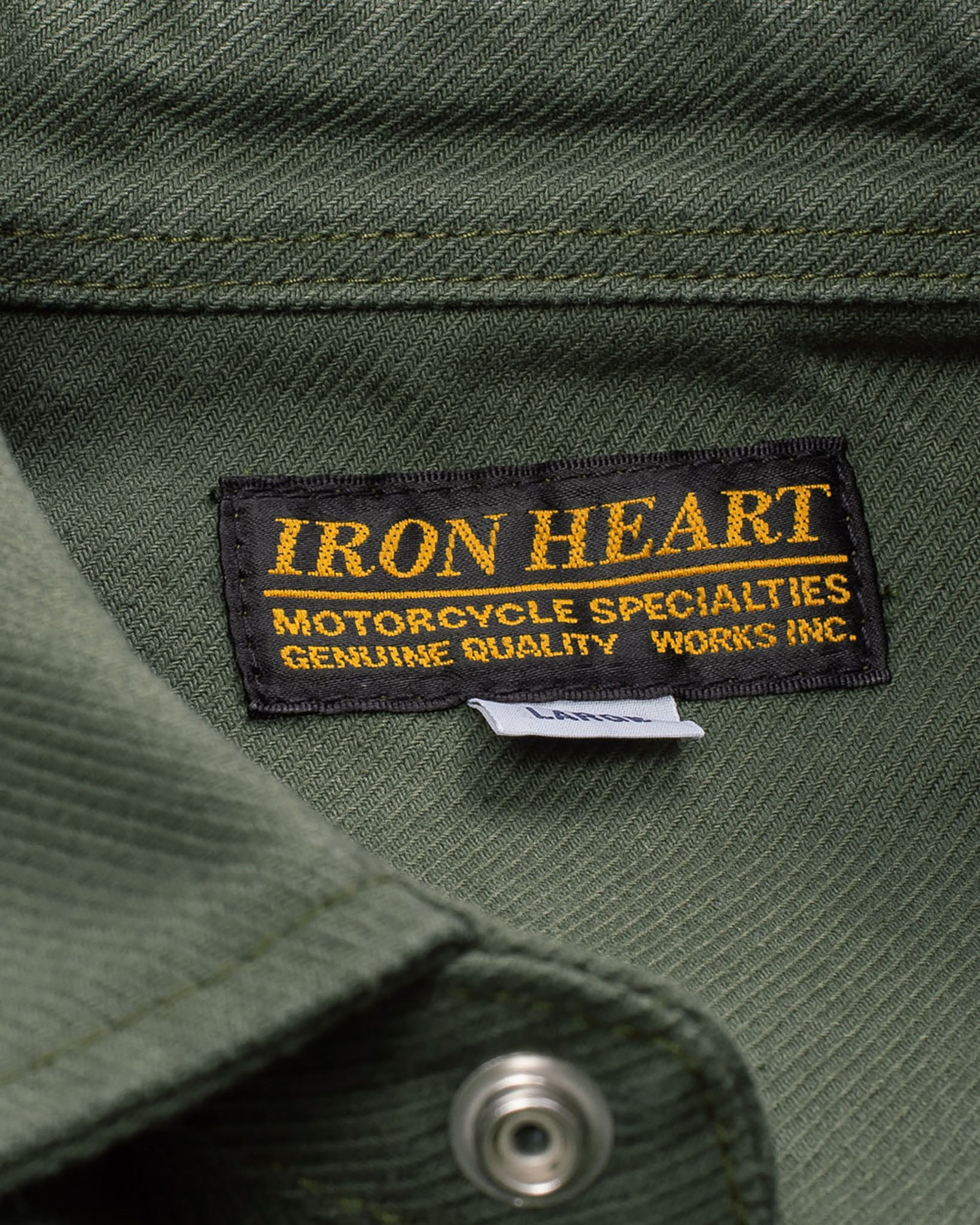 IHSH-235-OLV 13oz Military Serge Western Shirt - Olive Drab Green - 8
