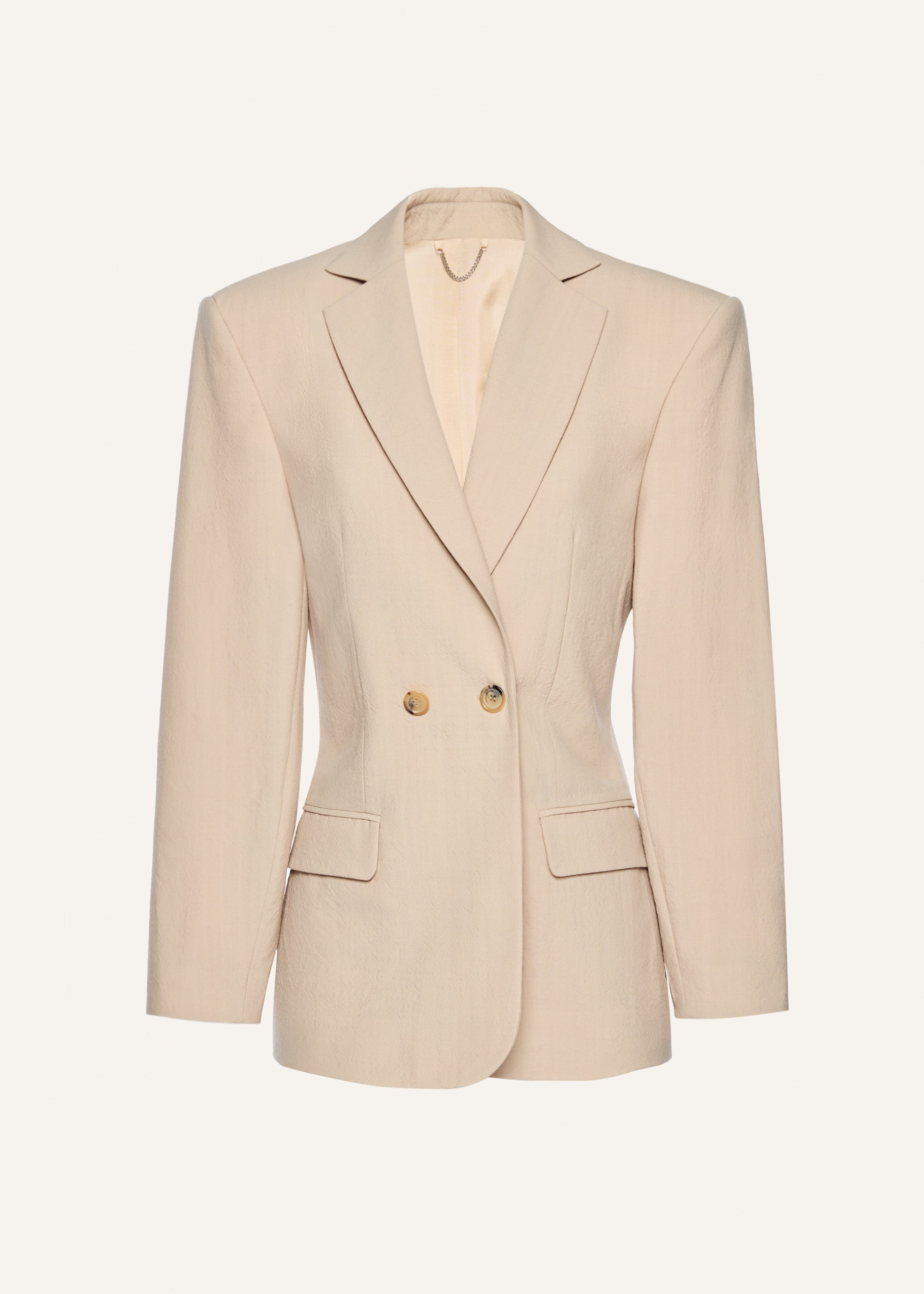 Wool hourglass blazer in beige - 1