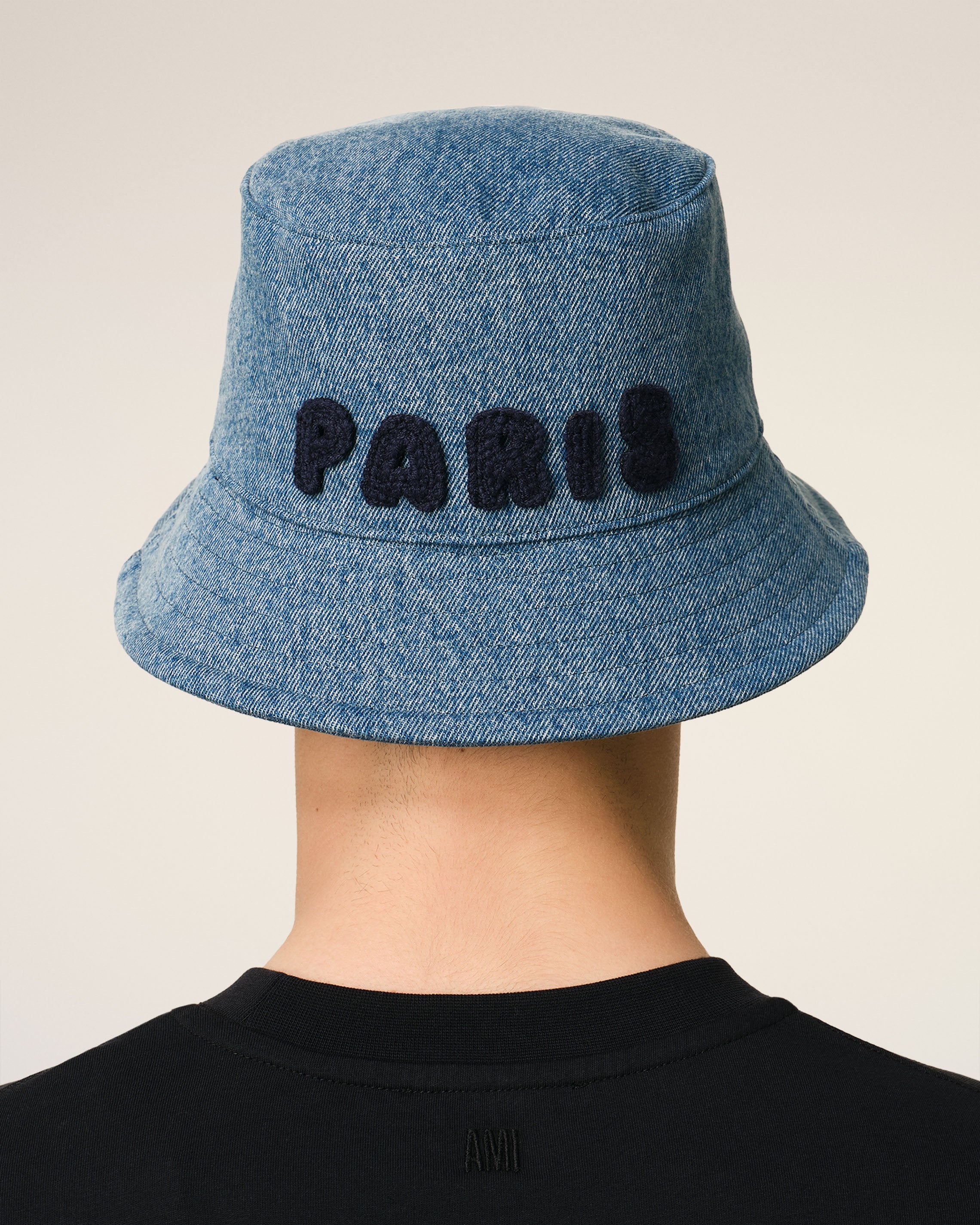 BLUE COTTON AMI PARIS PATCH BUCKET HAT - 6