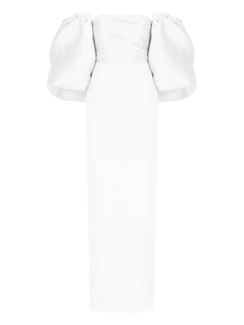 puff-sleeves off-shoulder maxi evening dress 1