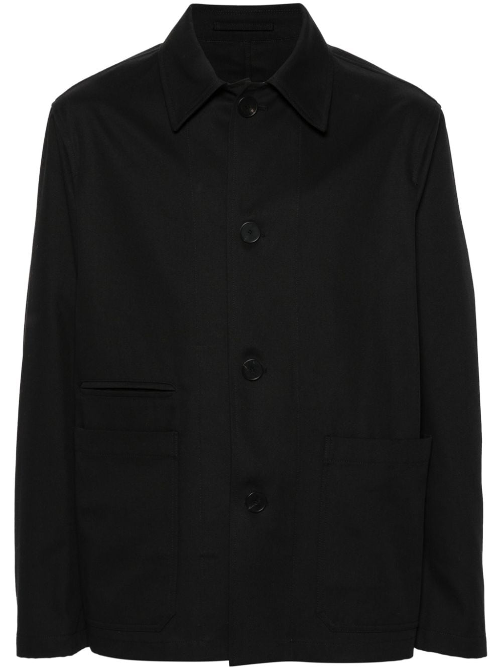 twill cotton-blend jacket - 1