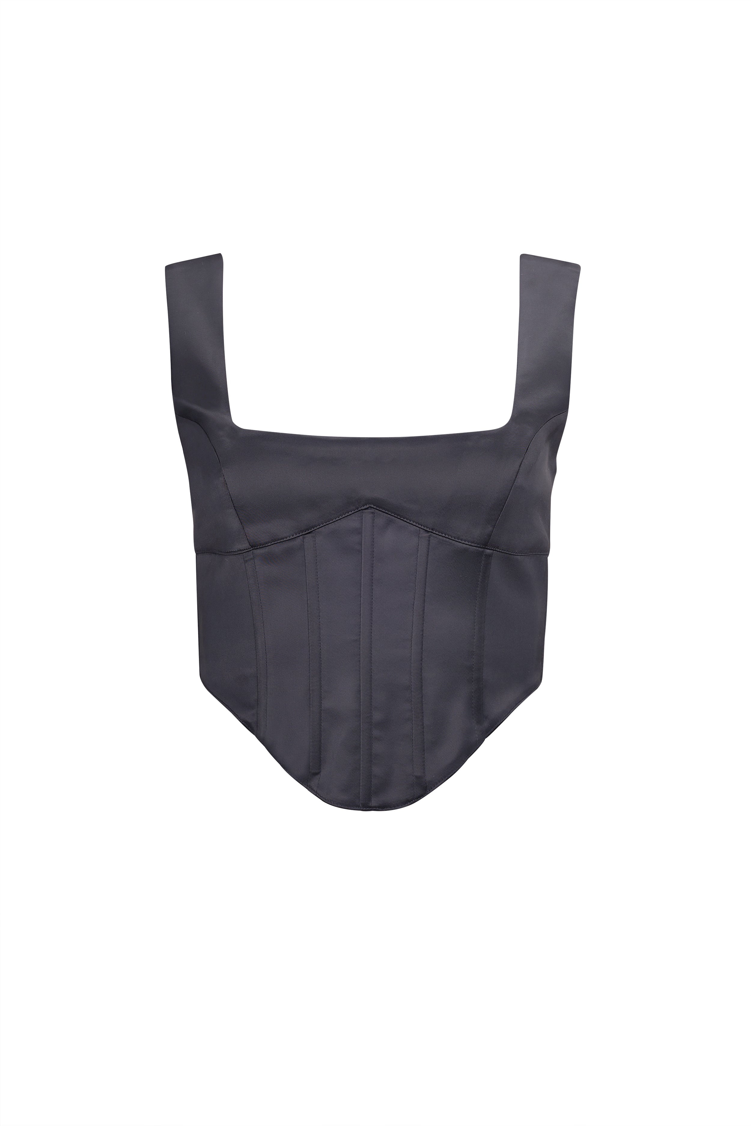 SATIN LACE-UP BUSTIER TOP - 1