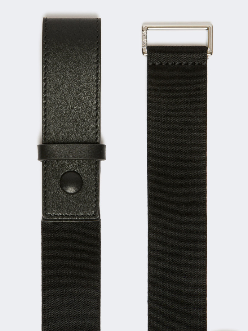 Max Mara Elasticated webbing and leather belt - BLACK outlook