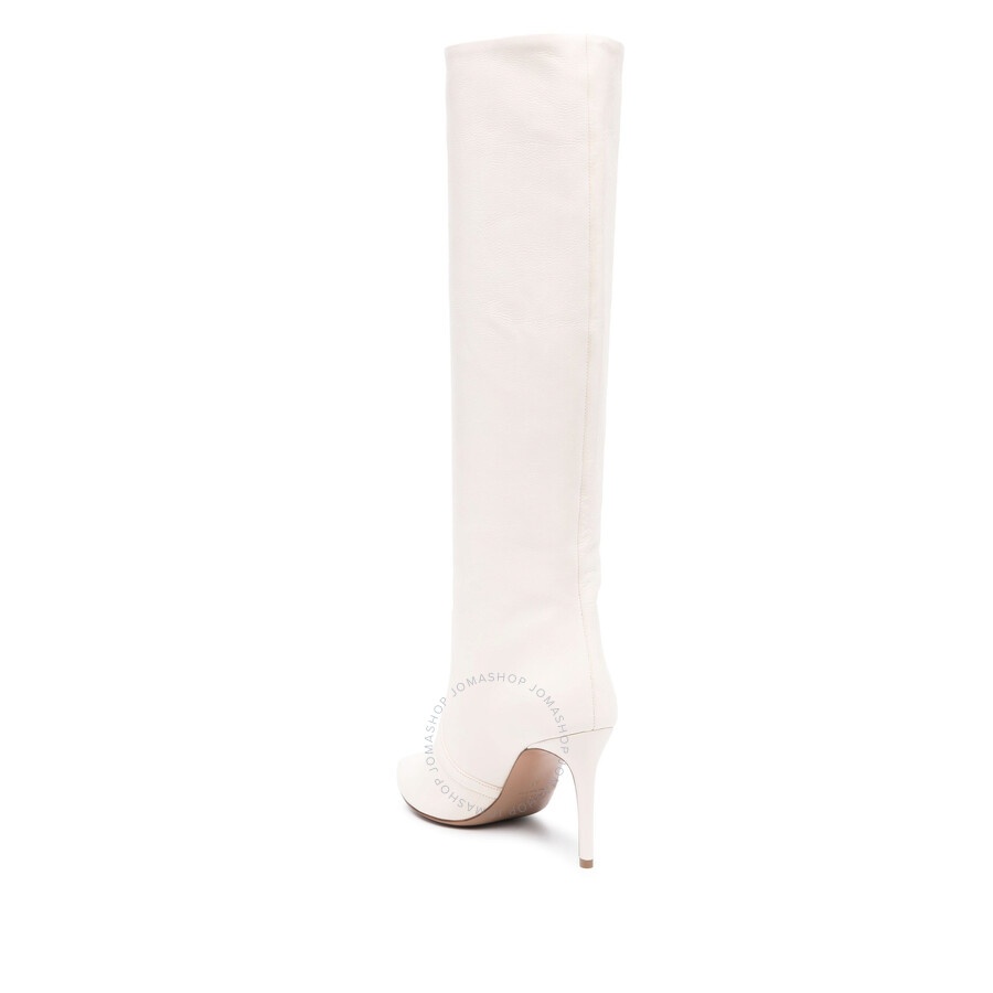 Paris Texas Ladies White Stiletto 85mm Leather Boots - 3