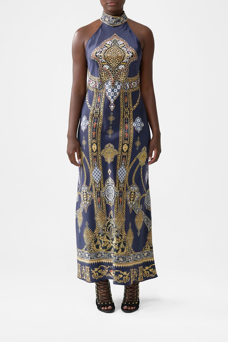 CAMILLA HIGH NECK BIAS DRESS outlook