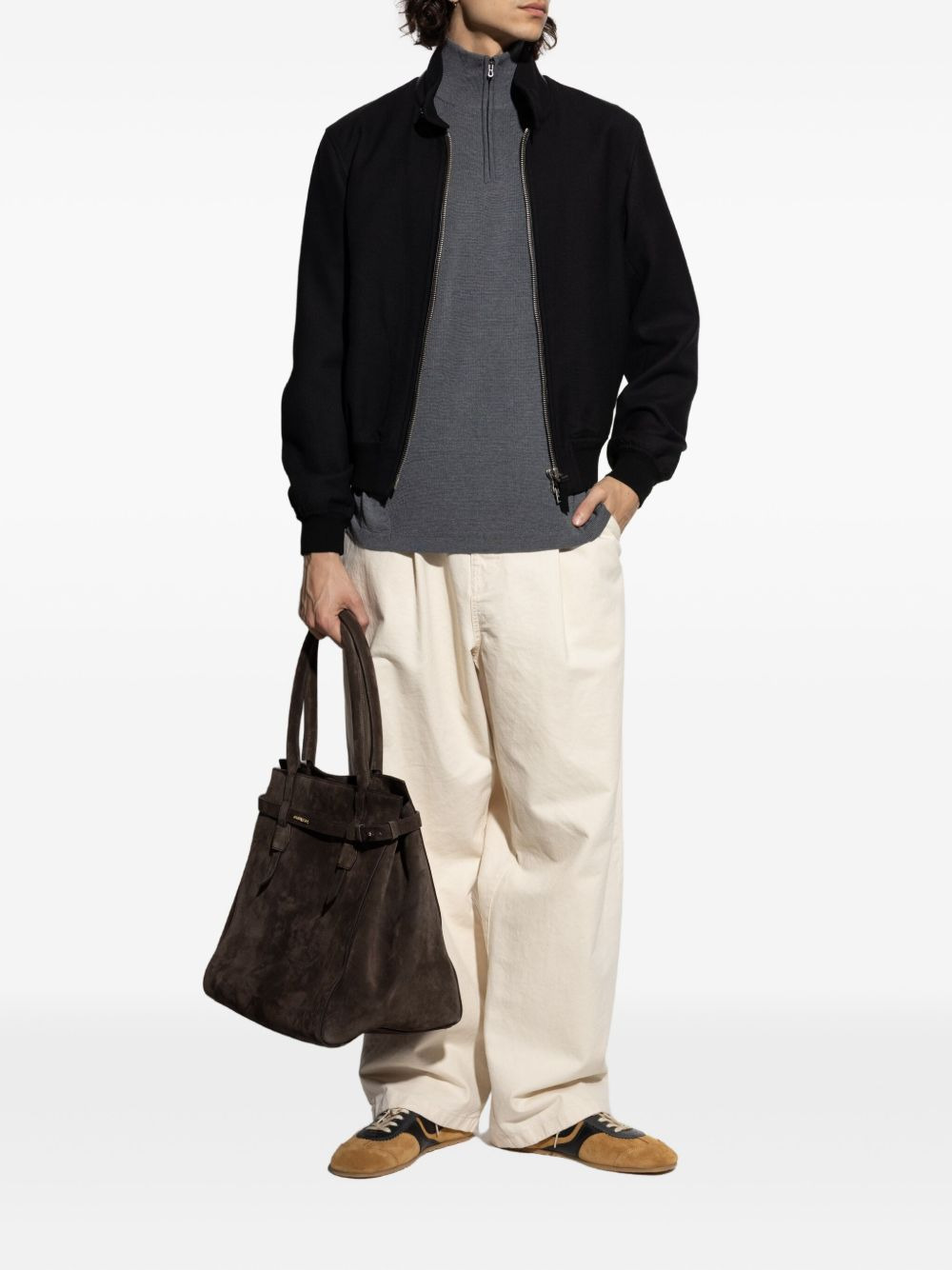 zip-fastening bomber jacket - 2