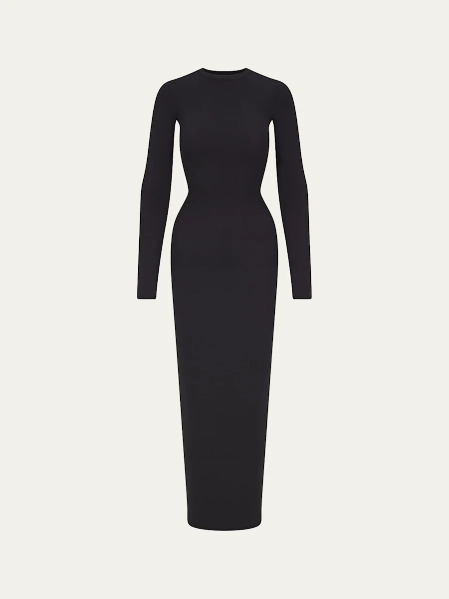 Fits Everybody Long-Sleeve Crewneck Maxi Dress - 1