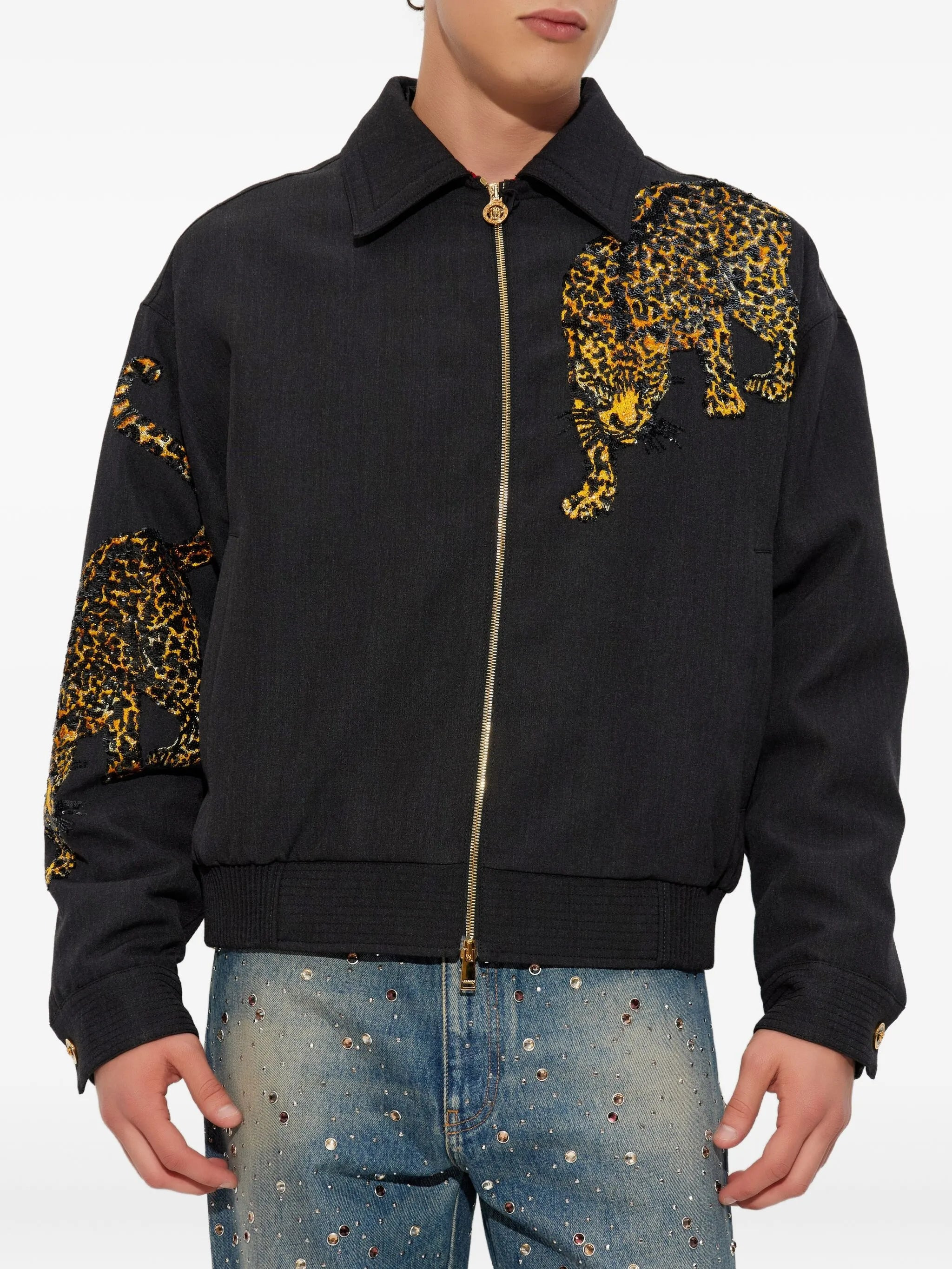 Versace Animal-print Zip-up Jacket - 2