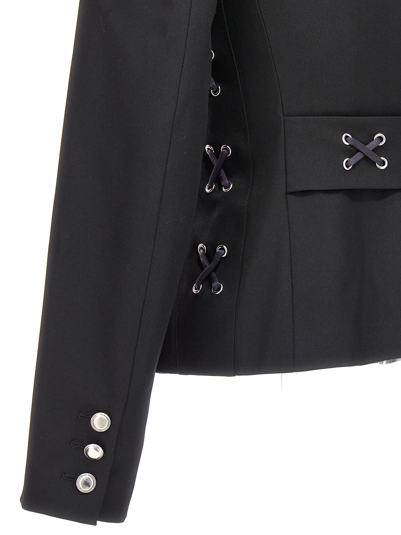 Alessandra Rich Single Breast Lace-Up Blazer Jacket Jackets