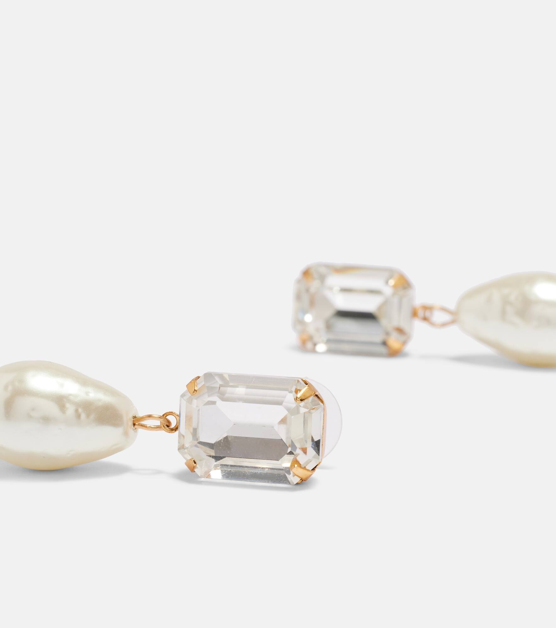 Liana gold-plated drop earrings - 4