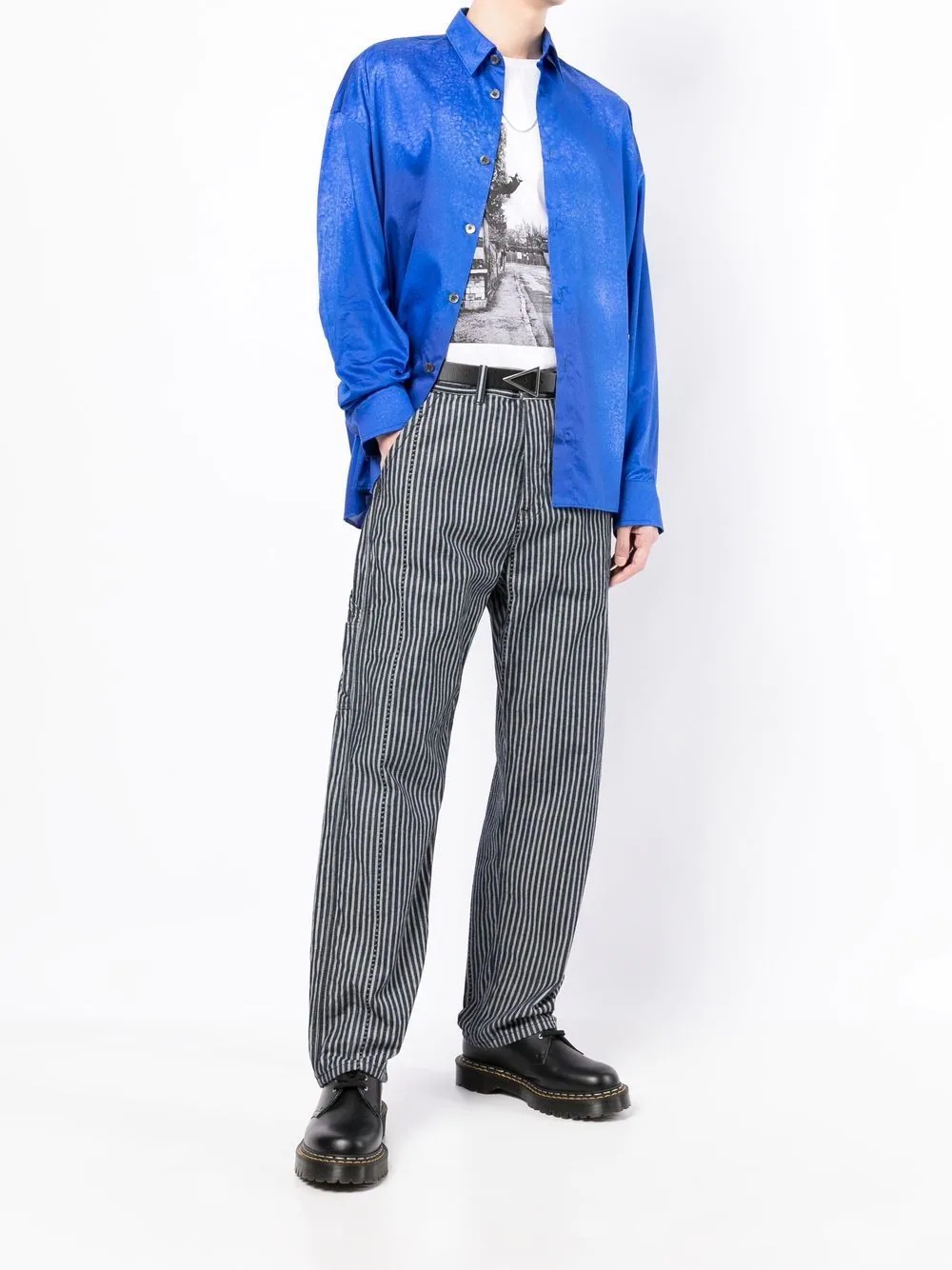 spray-effect satin shirt - 2