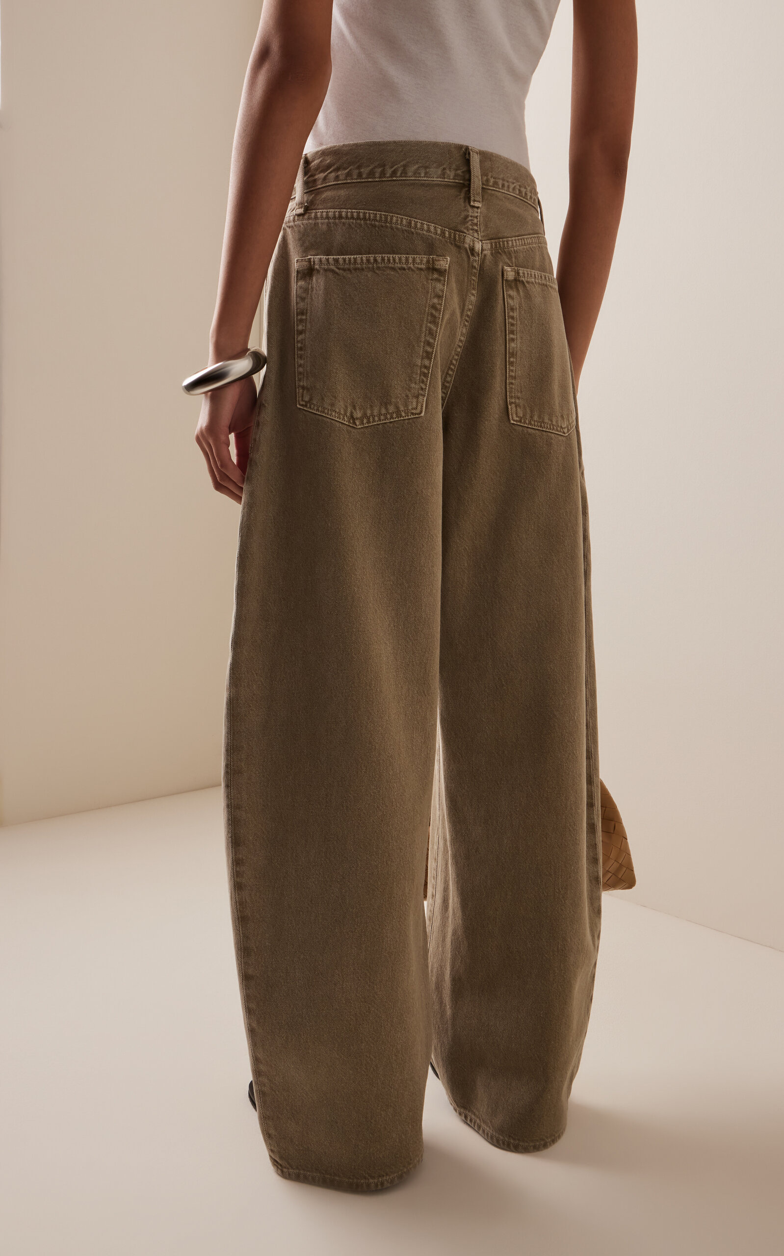 Sefton Cotton Curved-Leg Pants khaki - 4