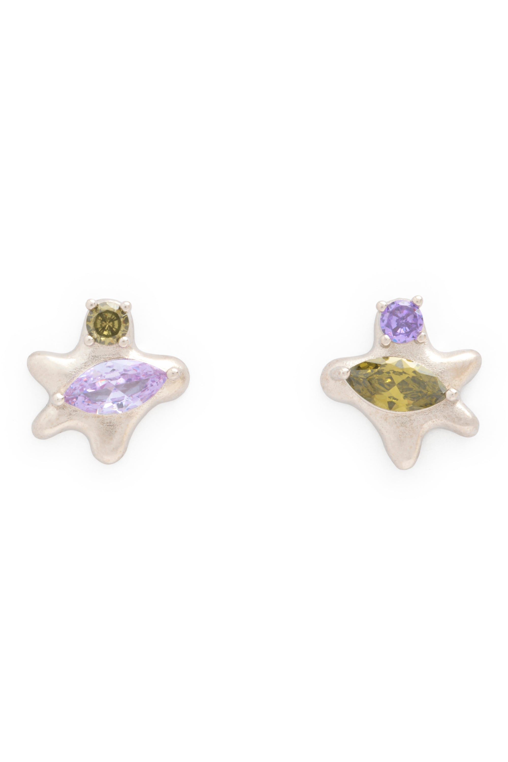 OLIVE AMETHYST STELLA STUDS - 1