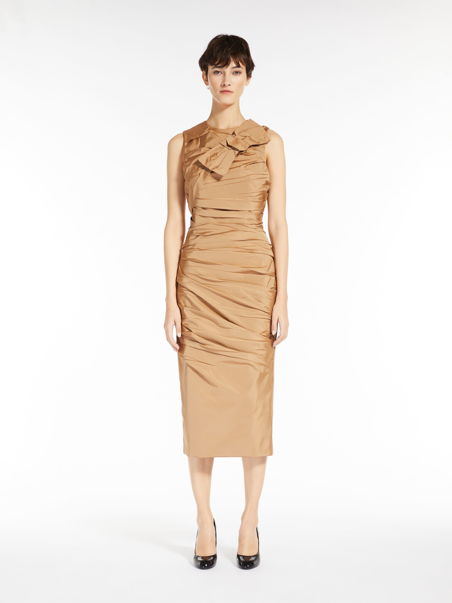INTREND★Max Mara★TORBOLE ポプリン シャツドレス Max Mara TORBOLE Jersey sheath dress with bow | REVERSIBLE
