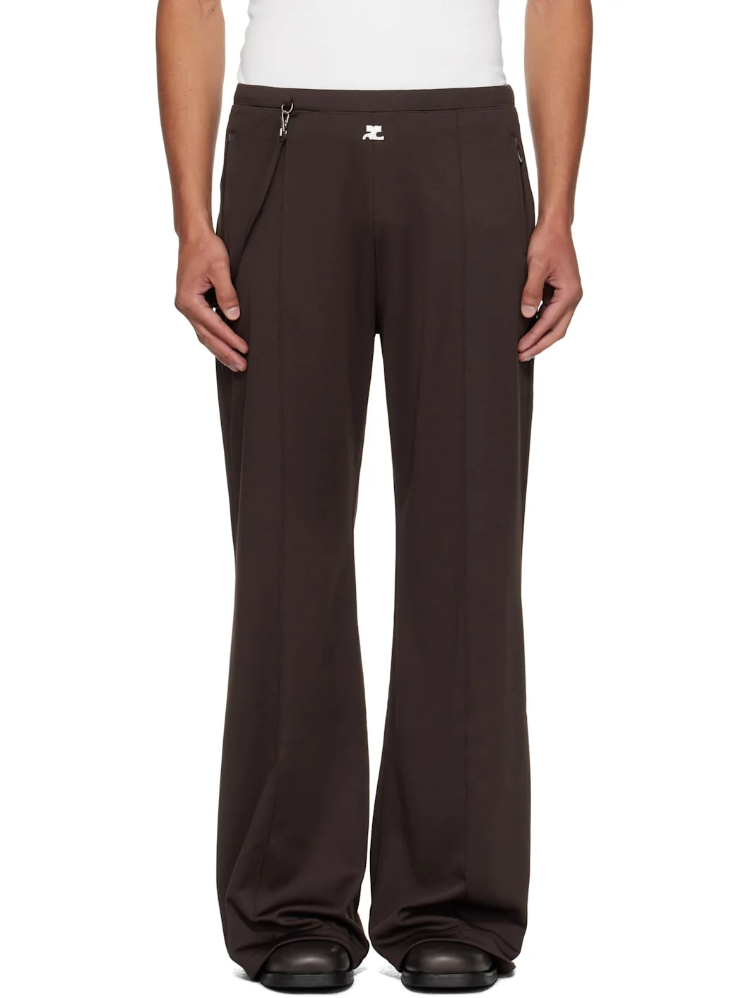 Brown Flare Interlock Tracksuit Pants - 1