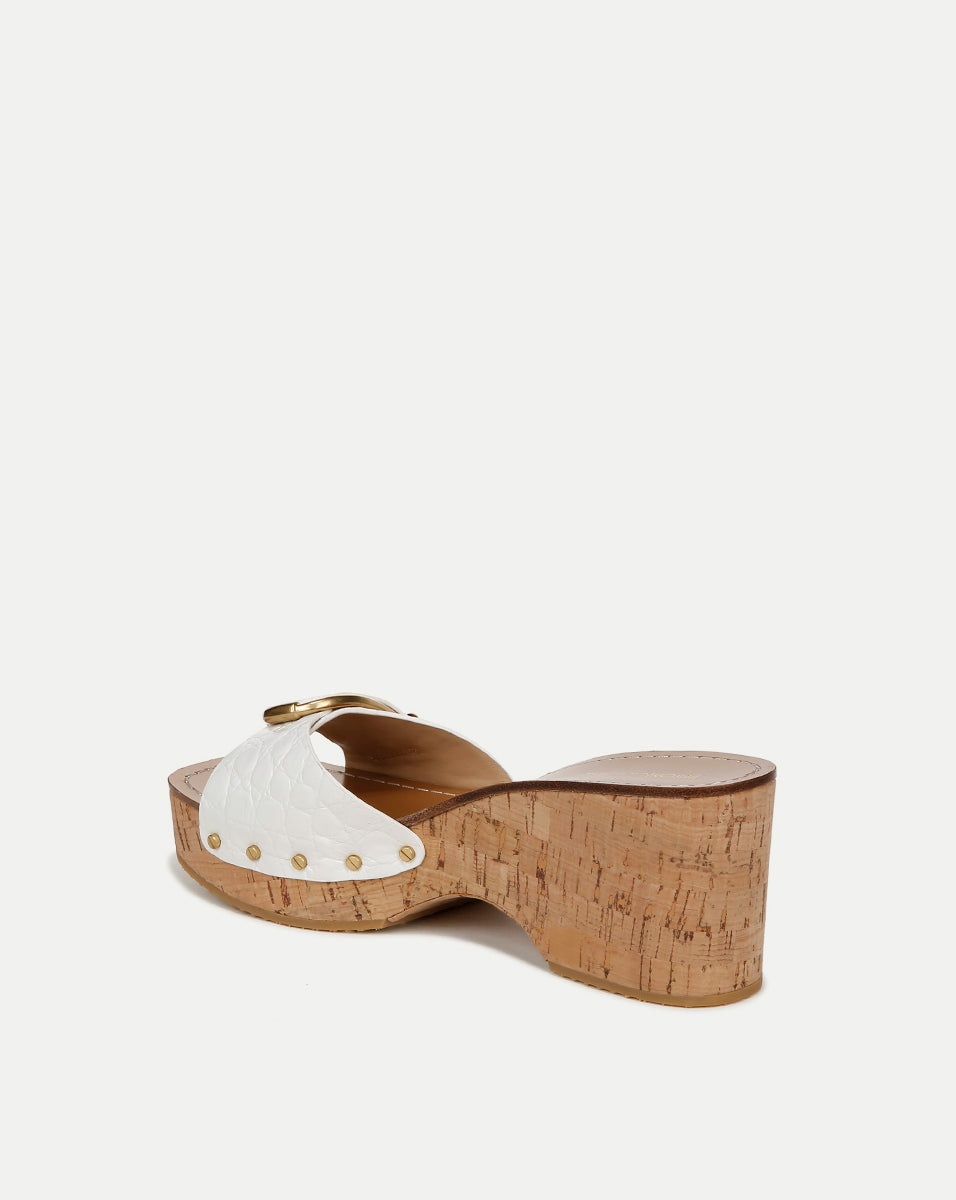 DALLAS CROC-EMBOSSED LEATHER SANDAL - 4