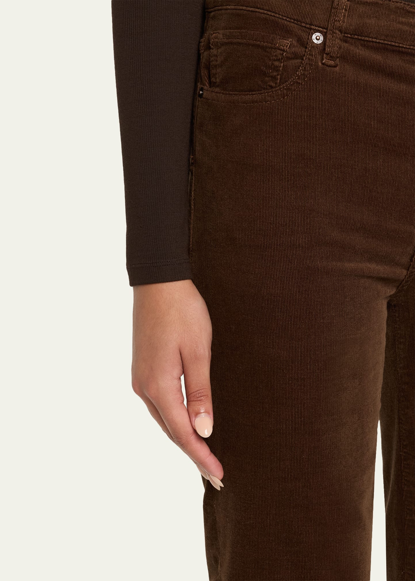 Le Sleek Cropped Stretch Corduroy Pants - 5