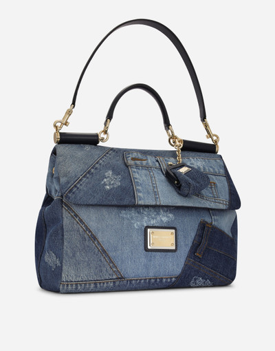 Dolce & Gabbana Large patchwork denim Sicily soft bag outlook