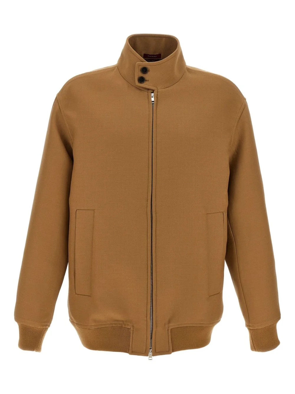 ribbed-knit high-neck jacket - 1