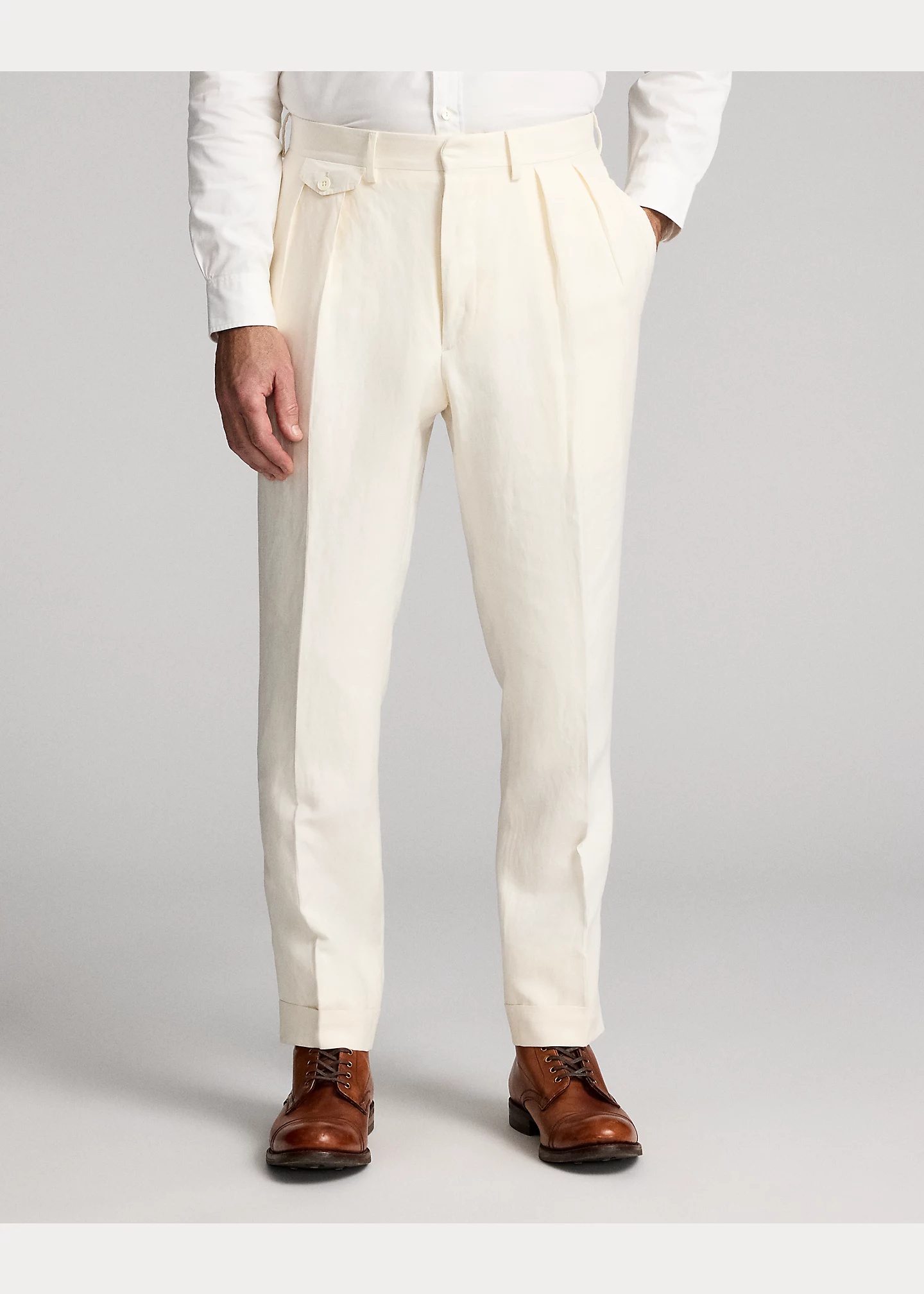 Slim Fit Silk-Linen Suit Trouser - 3