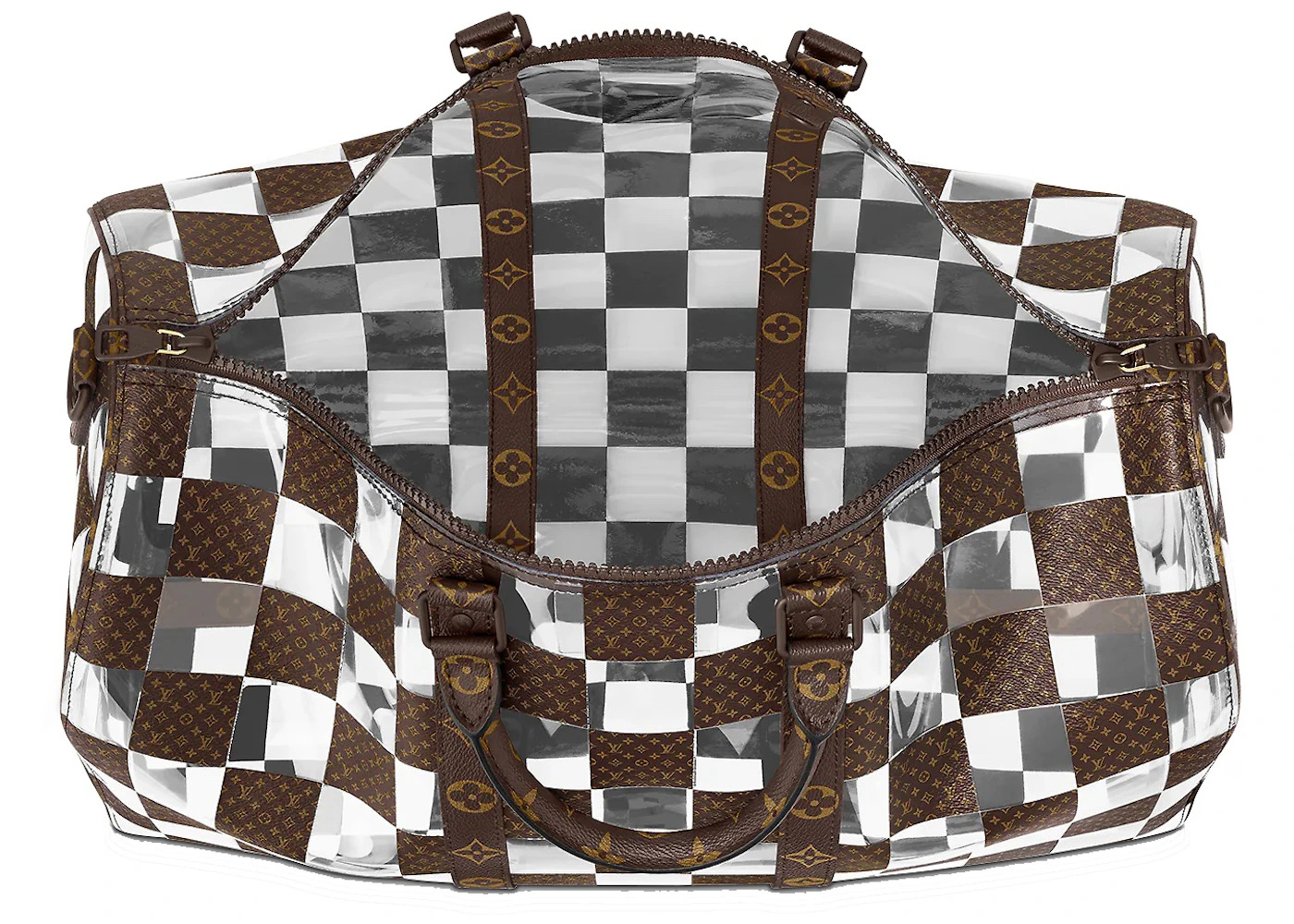 Louis Vuitton Keepall Bandouliere 50 Monogram Chess Brown/Clear - 3
