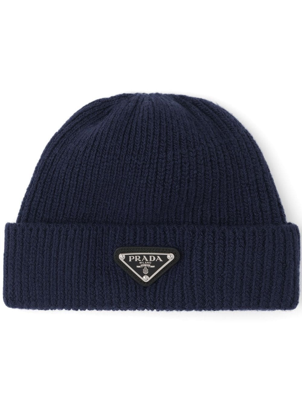 ribbed knit wool cashmere beanie - 1