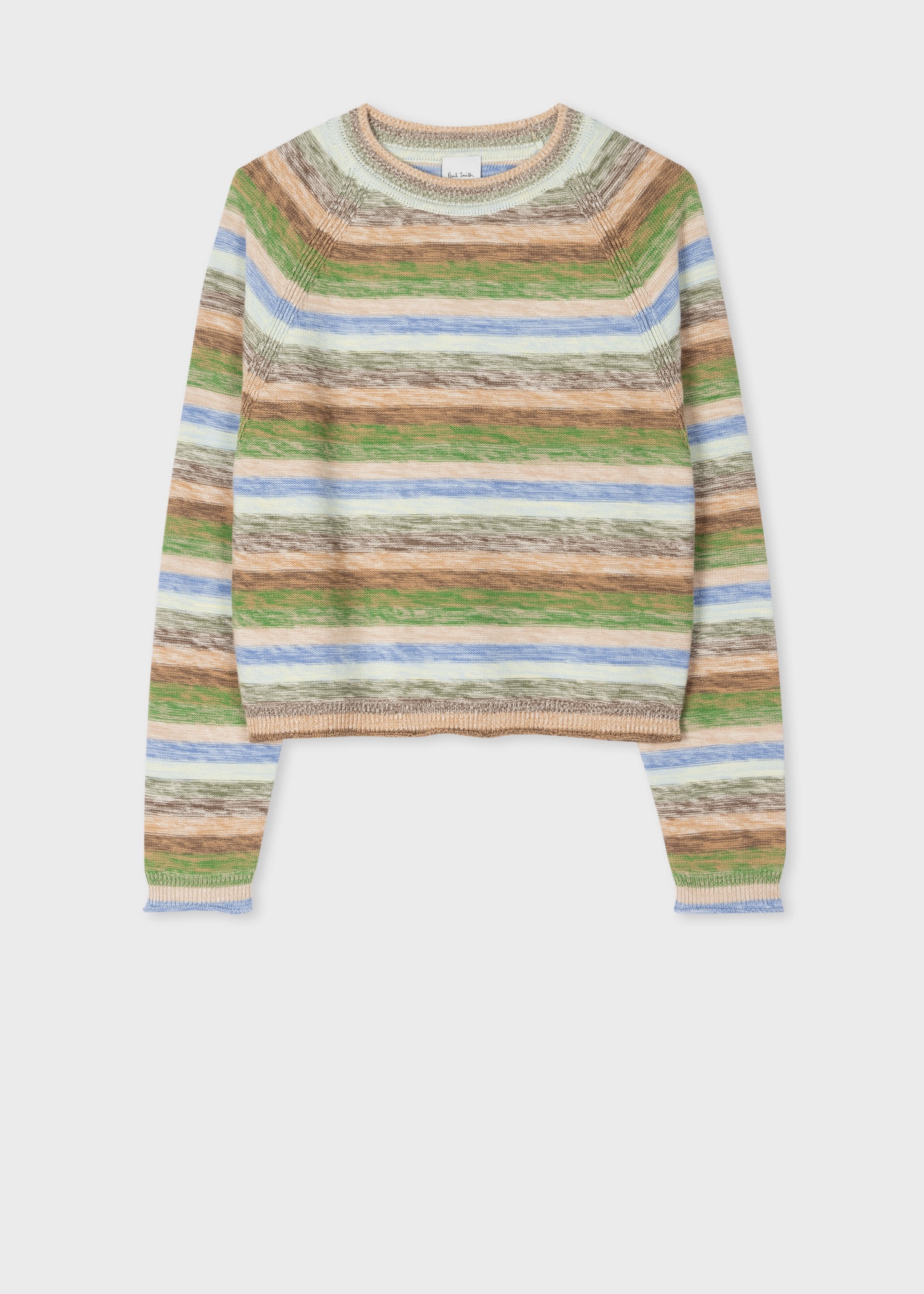 Green Space Dye Crew Neck Sweater - 1