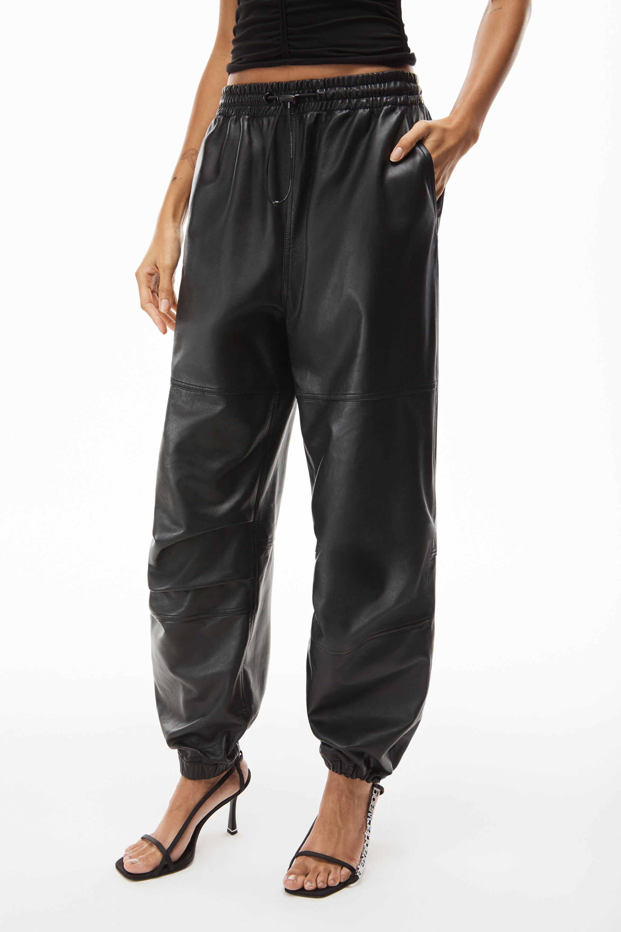 BAGGY JOGGER IN LAMBSKIN - 3