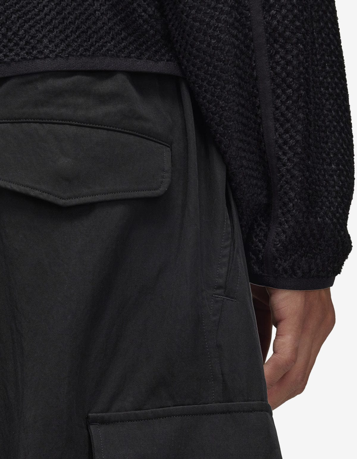 Y-3 Black Refined Wool Cargo Pants - 7