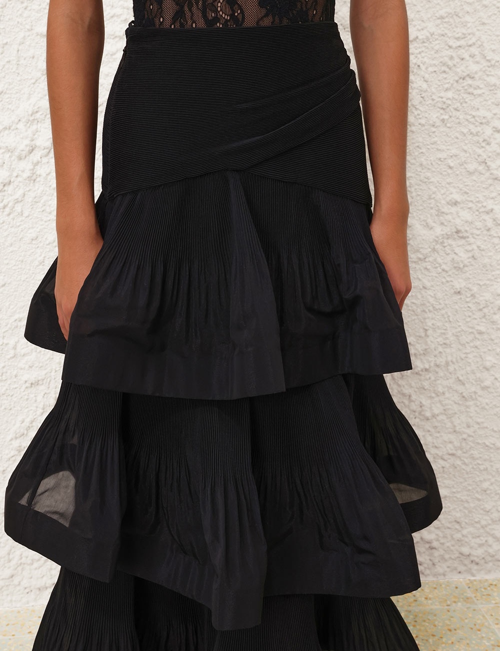 TIERED PLEATED SKIRT - 5
